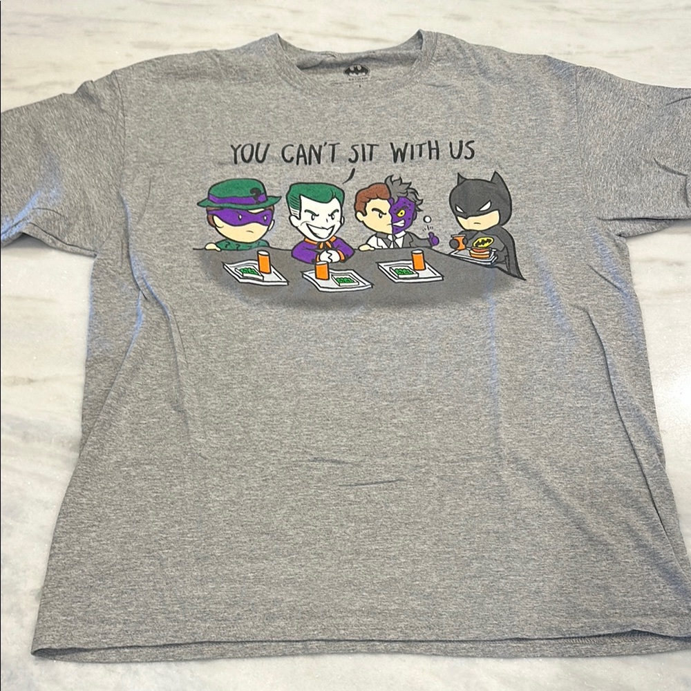 DC Comics Grey Short Sleeve Tee Batman “You can’t sit with us” - Picture 2 of 9